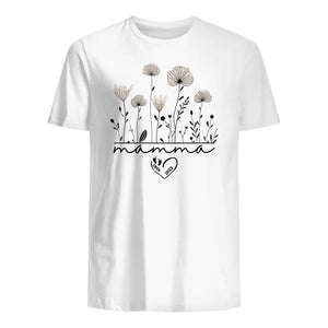 Personlig Mamma T-skjorte 2023 Wildflower