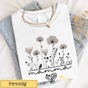 Personlig Mamma T-skjorte 2023 Wildflower