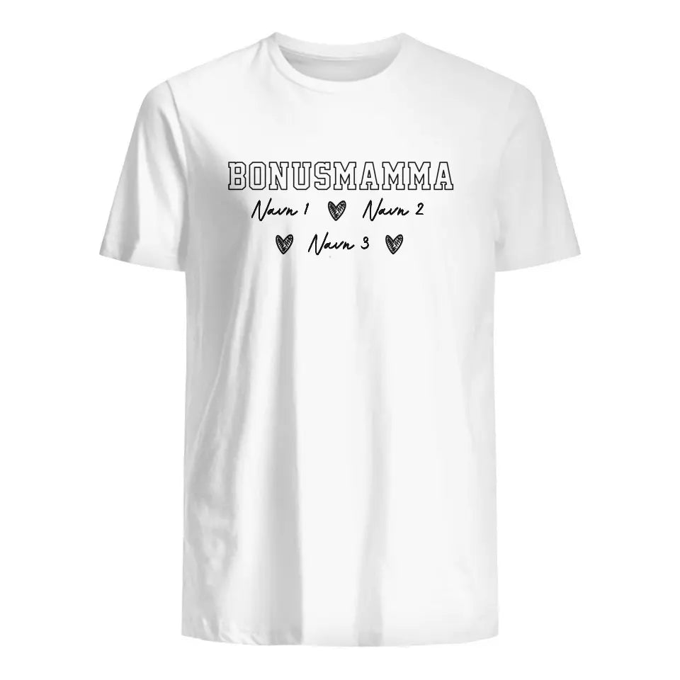 Personlig t-skjorte med Bonusmamma-navn
