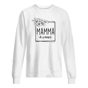 Mamma T-skjorte Graviditetsreise Blomsteromriss