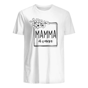 Mamma T-skjorte Graviditetsreise Blomsteromriss