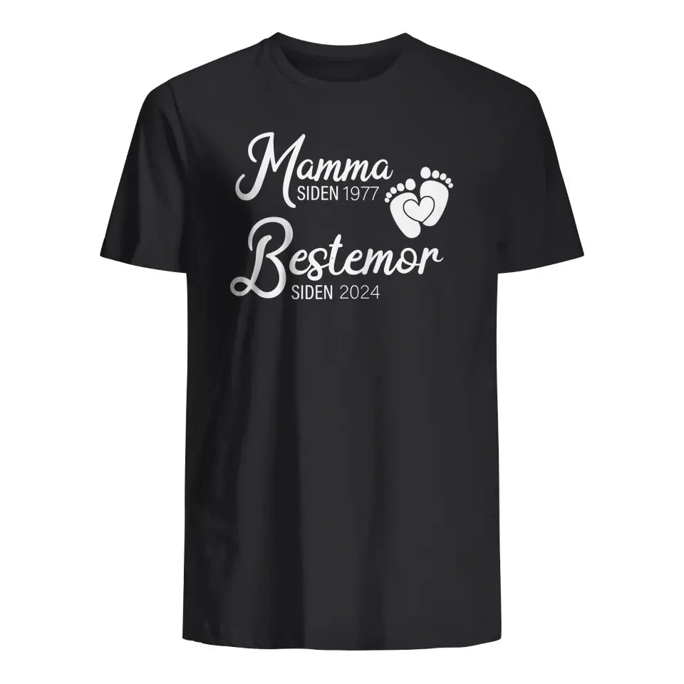 T-skjorte Mamma til Bestemor siden fotavtrykk