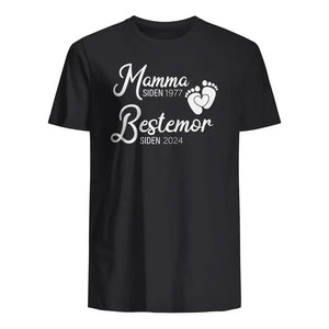 T-skjorte Mamma til Bestemor siden fotavtrykk