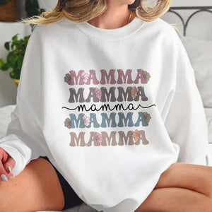Mamma Sweatshirt Blomster og bokstaver