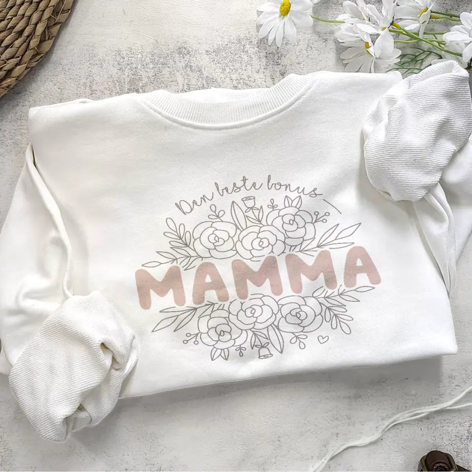 Mamma Sweatshirt Floral Den beste Mamma