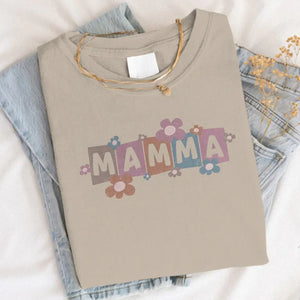 Mamma T-skjorte Retro Blomster