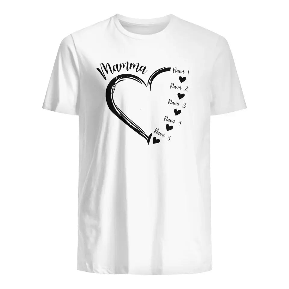 T-skjorte med Tilpasset Hjertemotiv for Mamma