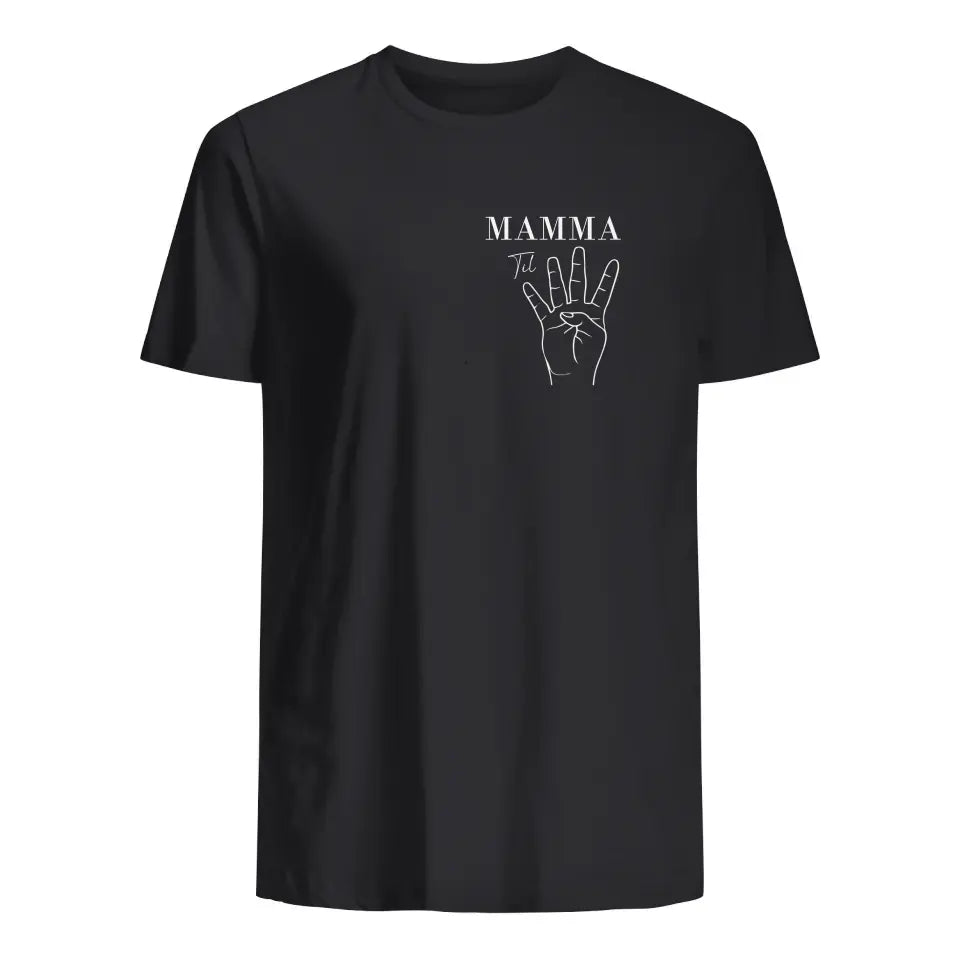 T-skjorte med Mamma og fredstegn illustrasjo