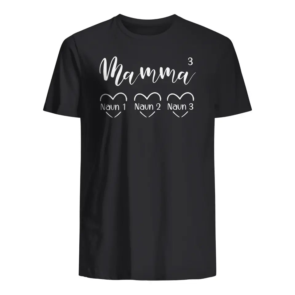 Mamma T-skjorte med Navn og Hjerte