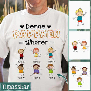 Personlig Pappa T skjorte | Tilpasse gave til pappa | Denne pappaen bestefaren tilhører