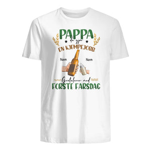 Personlig Pappa matchende T skjorte | Tilpasse gave til pappa | Pappa du gjør en kjempejobb Gratulerer med første farsdag