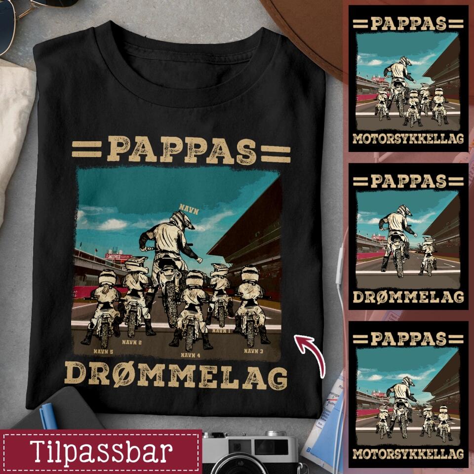 Personlig Pappa T skjorte | Tilpasse gave til pappa | Pappas drømmelag / motorsykkellag